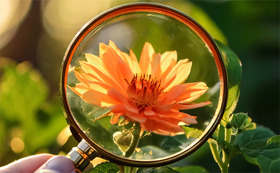 ルーペによる植物散策のイメージ